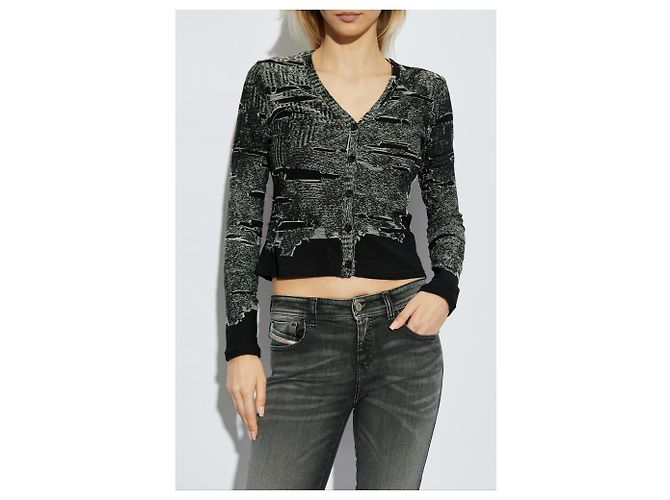Diesel M-ALIMA-L Cardigan Schwarz Baumwolle - Ansicht 3