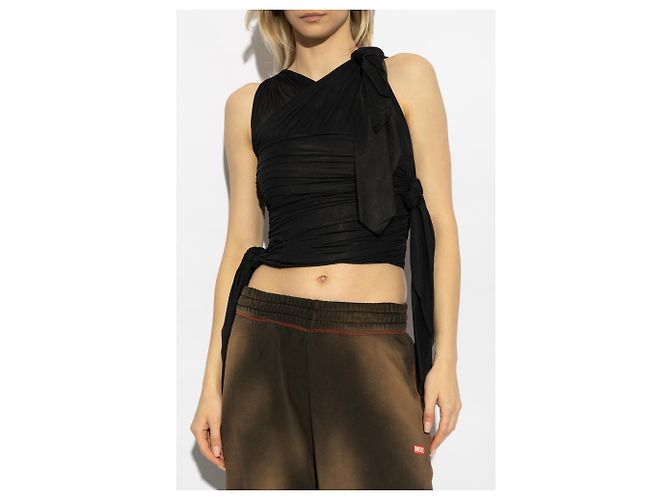 Diesel Top T-PERSEA-PLAIN Schwarz Nylon - Ansicht 3