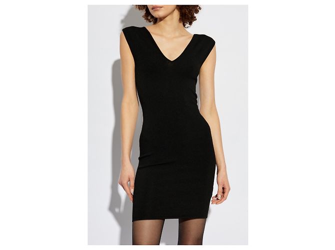 Dsquared2 Schwarzes Kleid mit V-Ausschnitt - Ansicht 3