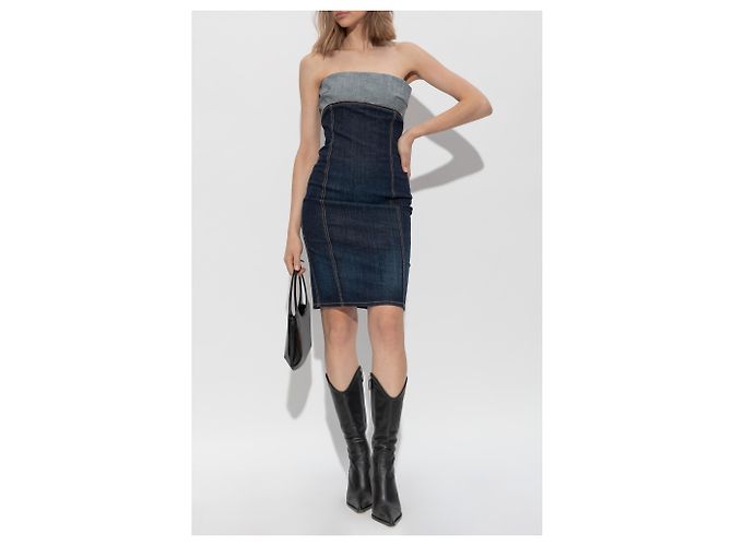 Dsquared2 Jeanskleid in Navy Blau Midi - Ansicht 2