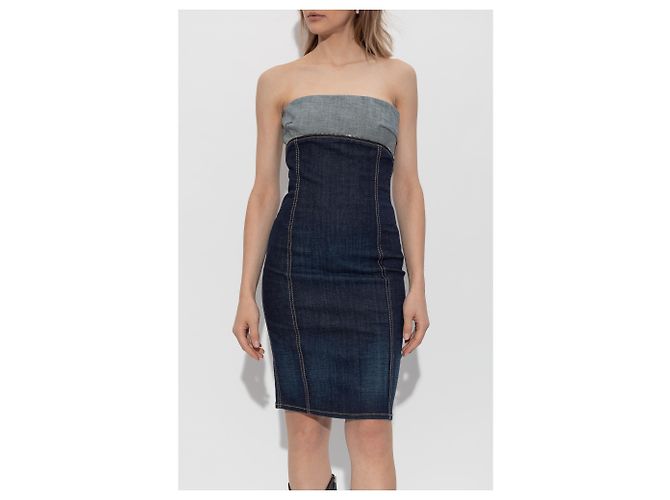 Dsquared2 Jeanskleid in Navy Blau Midi - Ansicht 3