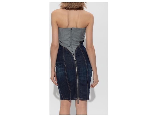 Dsquared2 Jeanskleid in Navy Blau Midi - Ansicht 4