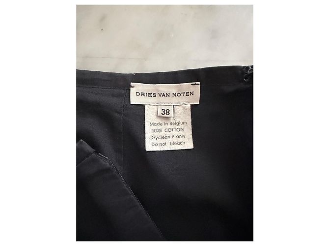 Dries Van Noten Falda Larga de Algodón Negra - vista 5