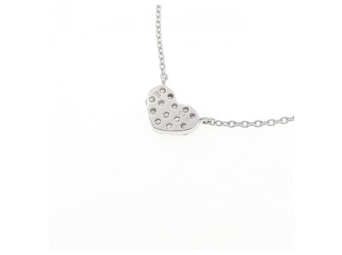 Autre Marque Collana Cuore in Diamanti e Oro Bianco Au750 - vista 4