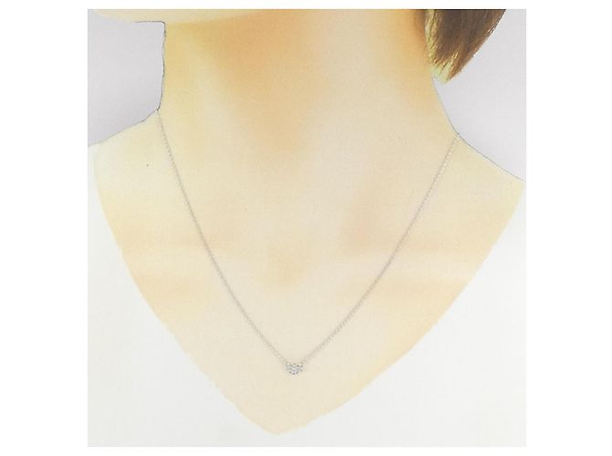 Autre Marque Collana Cuore in Diamanti e Oro Bianco Au750 - vista 6