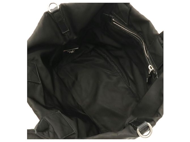 Prada Wendbare Tote Bag/Schultertasche aus schwarzem Nylon - Ansicht 8