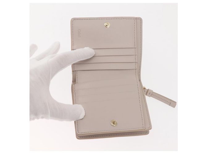 Chloé Chloe Sense Wallet Leather Ivory Auth 148477 - Jerrillo - view 8