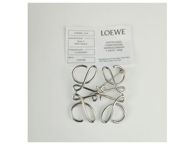 Spilla Anagram Loewe in metallo argentato - vista 5