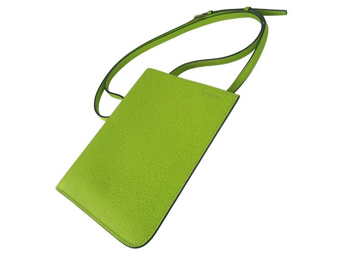 Borsa a tracolla Valextra in pelle verde - vista 2