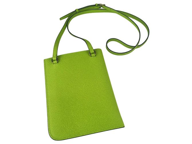 Borsa a tracolla Valextra in pelle verde - vista 3
