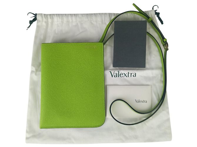 Borsa a tracolla Valextra in pelle verde - vista 8