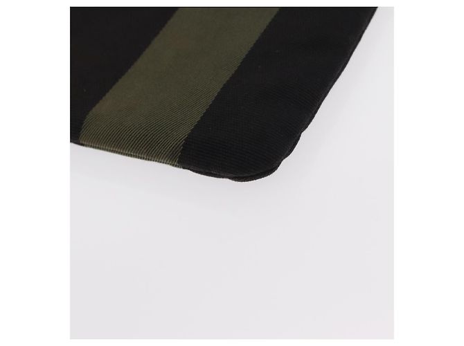 Autre Marque SAINT LAURENT Bolsa de Mão Clutch Canvas Couro Preto Cáqui Prata Auth mr1652 - Jerrillo - vista 14