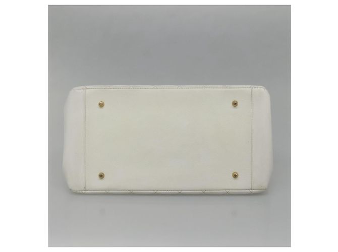 CHANEL COCO Mark Chain Hand Bag Caviar Skin White Gold CC Auth gh687 - Jerrillo - vista 5