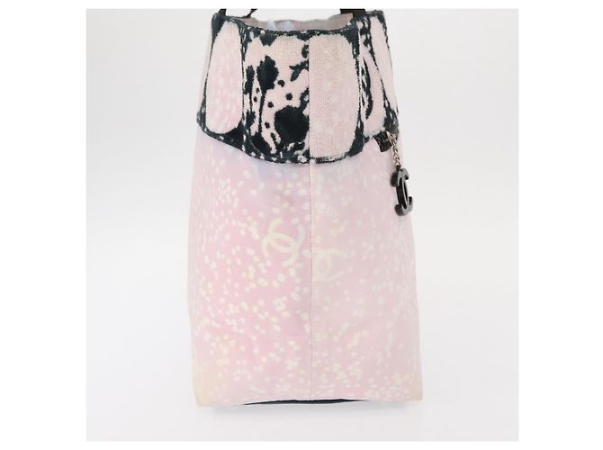 CHANEL Tote Bag Canvas Pink Silver CC Auth 158837 - Jerrillo - Ansicht 4
