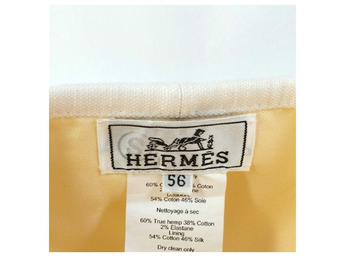 Hermès Béret HERMES Gabrielle em algodão branco - vista 7