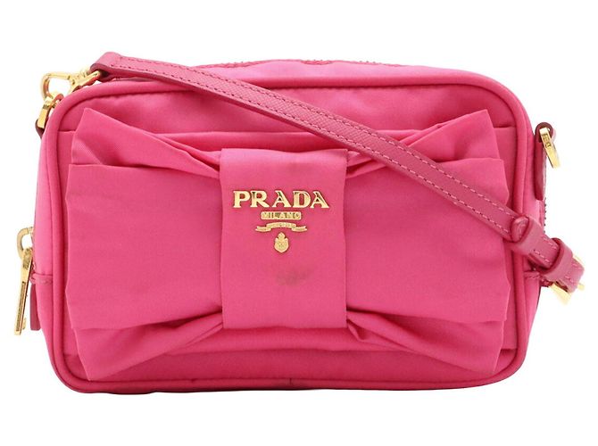 Ribbon Borsa a spalla Prada con nastro in rosa fucsia - vista 2
