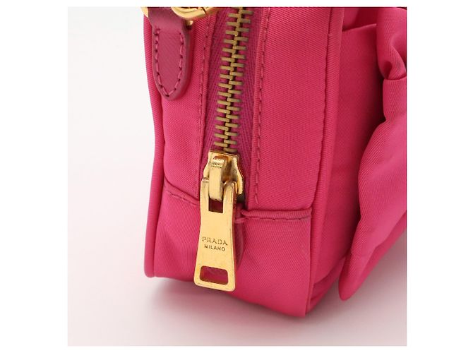 Ribbon Borsa a spalla Prada con nastro in rosa fucsia - vista 7