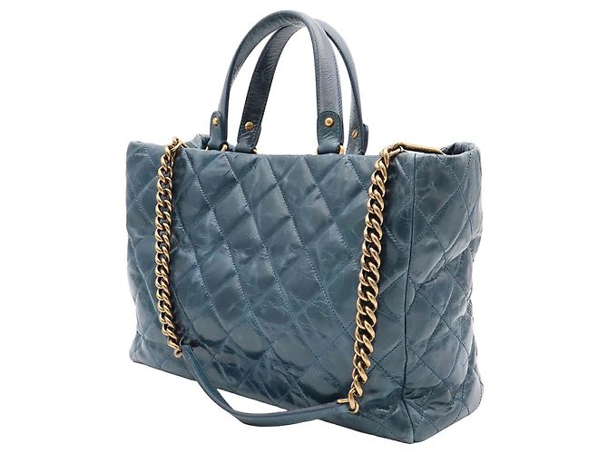 Bolsa Tote Chanel 2.55 Azul de Couro - vista 3