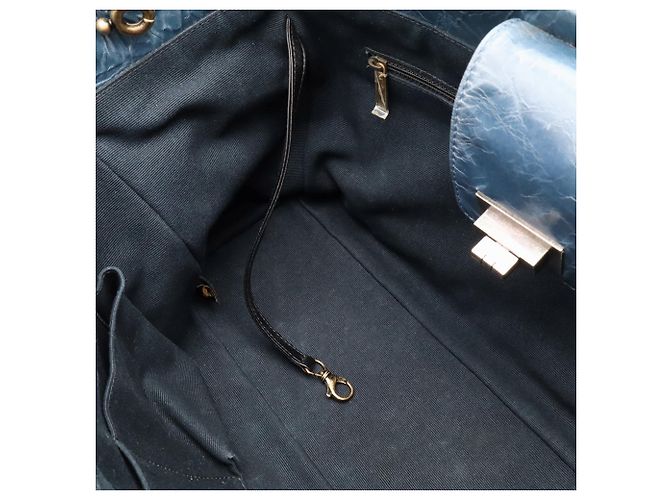 Bolsa Tote Chanel 2.55 Azul de Couro - vista 8