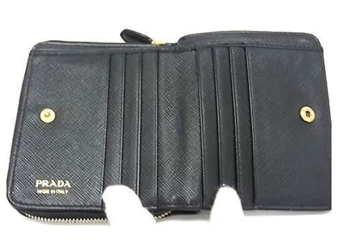 Prada Bi-fold Wallet in Black Saffiano Leather - view 3
