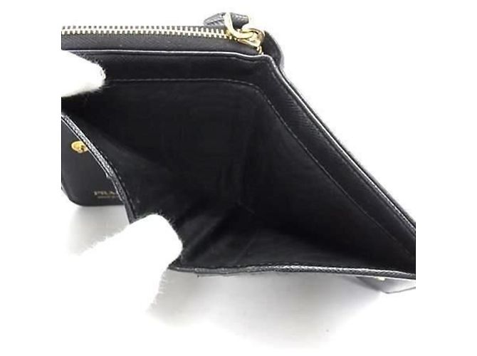 Prada Bi-fold Wallet in Black Saffiano Leather - view 4