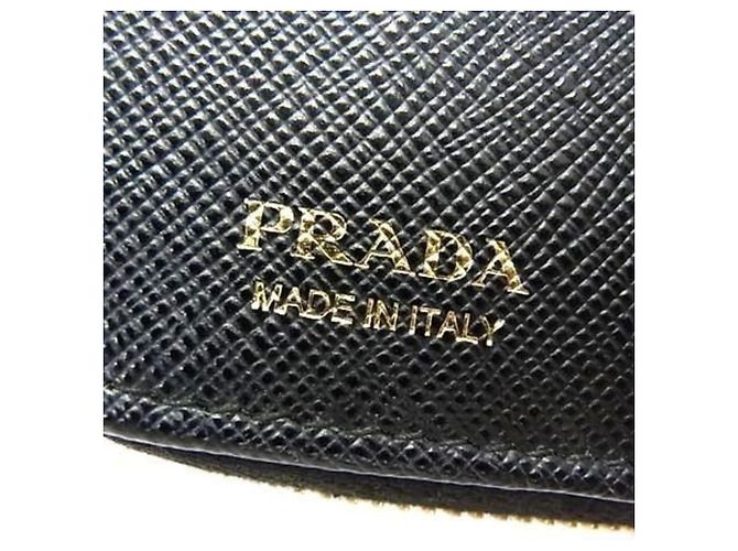 Prada Bi-fold Wallet in Black Saffiano Leather - view 6