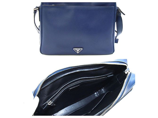 Prada Blue Leather Shoulder Bag - view 2