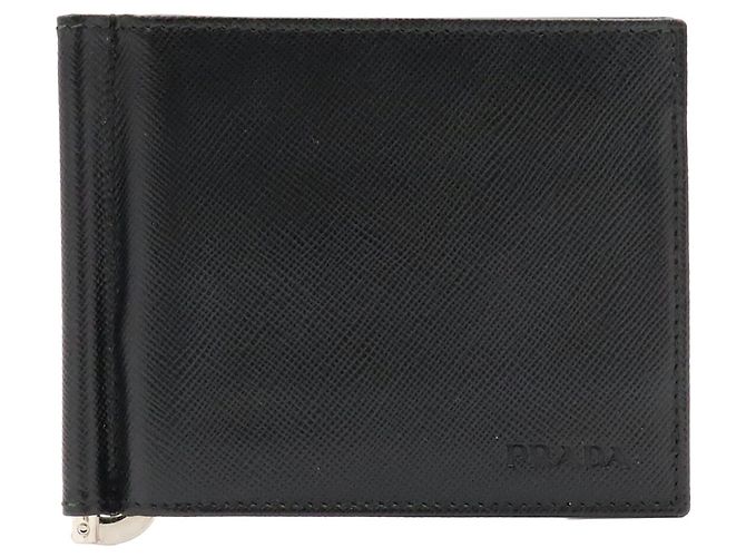 Portafoglio Prada Saffiano Bi-fold in Black - vista 2