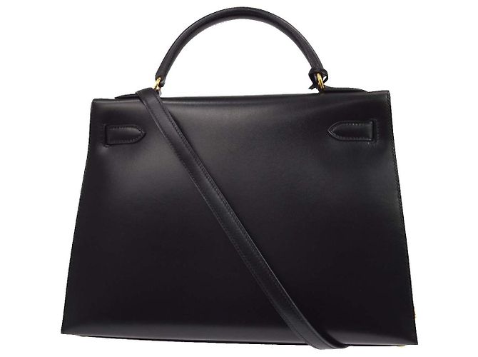 Hermès Hermes Kelly Black Box Calf with Gold Hardware 32 - vue 2