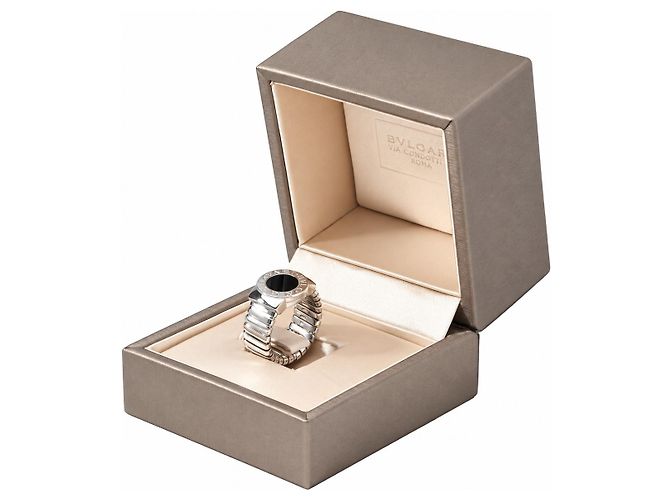 Bulgari Tubogas Ring Onyx Schwarz 18k Weißgold - Ansicht 5