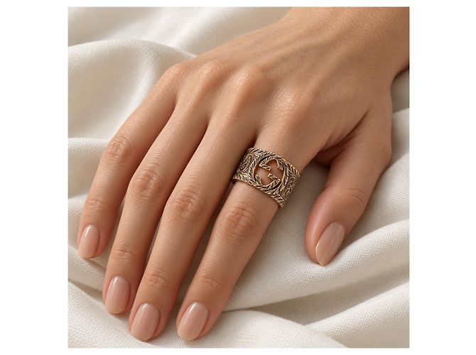 Anello Gucci Interlocked G in Oro Giallo 18k - vista 9