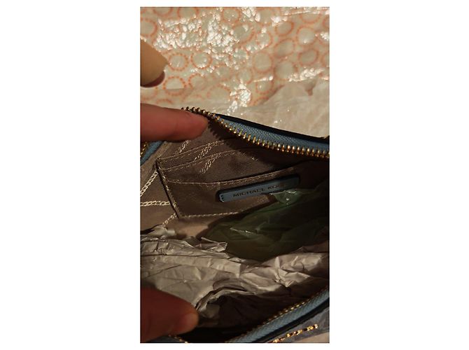 Michael Kors Monogramm Handtasche Hellblau - Ansicht 7