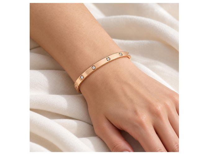 Bracciale Cartier Love in Oro Rosa e Diamanti - vista 2