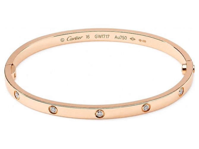 Bracciale Cartier Love in Oro Rosa e Diamanti - vista 3