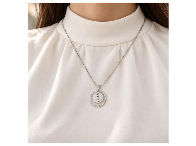 Collar Messika Move Noa Oro Blanco Diamantes - vista 4