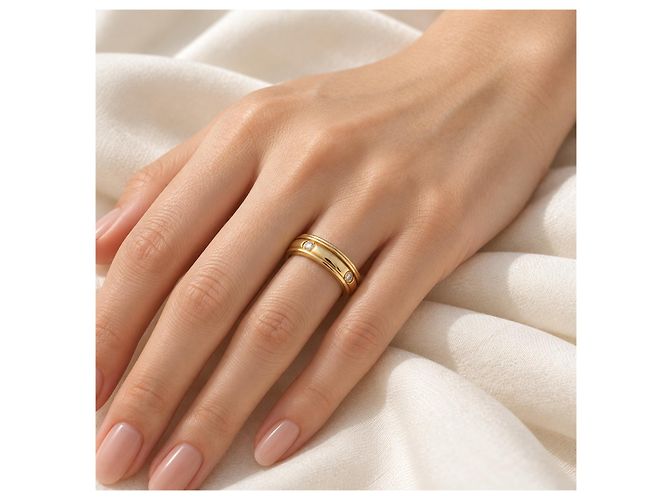 Anello Piaget Possession Girevole in Oro Giallo 18k e Diamanti, Misura 54 - vista 3