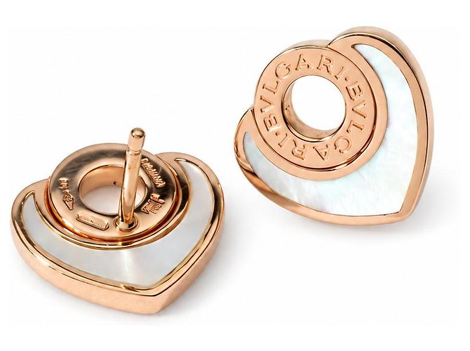 Bulgari Cuore Perlmutt Herz Ohrringe Roségold - Ansicht 2