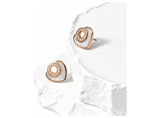 Bulgari Cuore Perlmutt Herz Ohrringe Roségold - Ansicht 4
