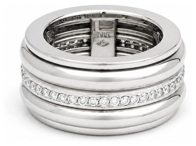 Autre Marque Memoire Diamantring 585 Weißgold Größe 55 - Ansicht 2
