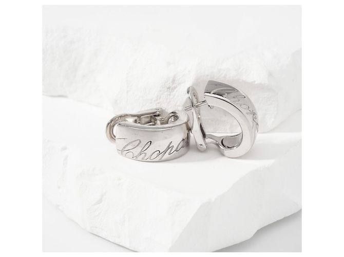 Boucles d'oreilles Chopard Chopardissimo Or Blanc 18K - vue 3