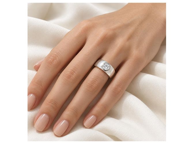 Autre Marque Weißgold Solitär Diamantring 0,5 Karat - Ansicht 4