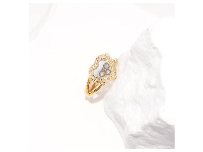 Anillo Chopard Happy Heart de Oro Amarillo y Diamantes - vista 3