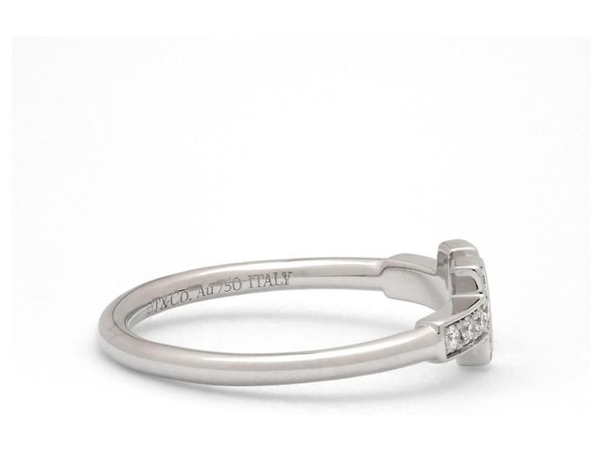 Tiffany & Co. Anello T Wire in Oro Bianco 750 e Brillanti, Misura 54 - vista 4