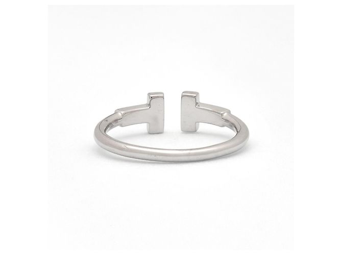 Tiffany & Co. Anello T Wire in Oro Bianco 750 e Brillanti, Misura 54 - vista 5