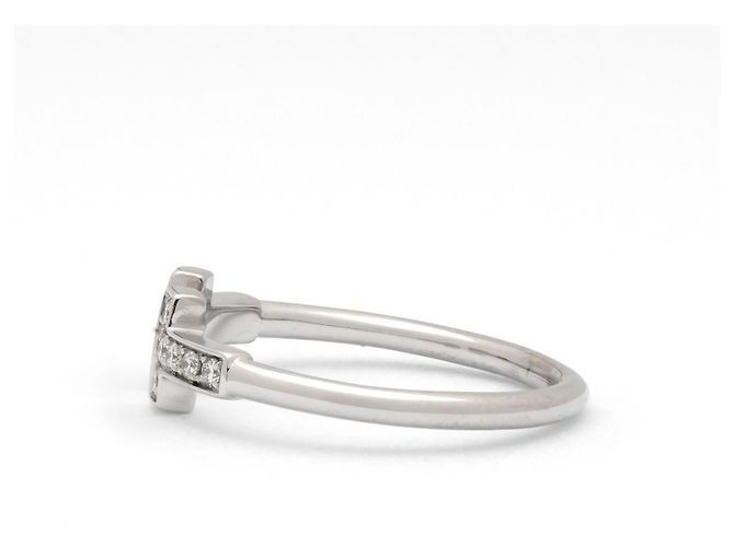 Tiffany & Co. Anello T Wire in Oro Bianco 750 e Brillanti, Misura 54 - vista 6