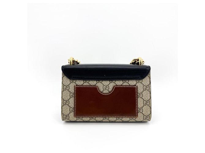 Padlock Gucci Borsa a patta con catena e lucchetto Stampa Blooms GG Coated Canvas e pelle Medium - vista 2