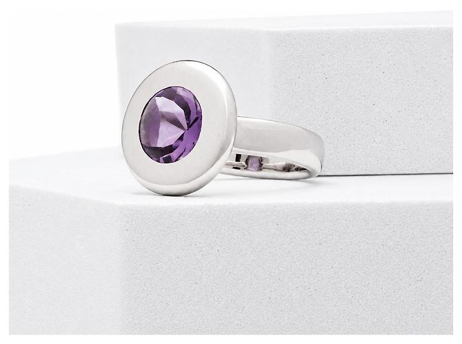 Autre Marque Anillo Tamara Comolli Bouton Amatista Oro Blanco - vista 5