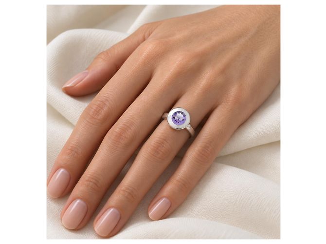Autre Marque Anillo Tamara Comolli Bouton Amatista Oro Blanco - vista 6