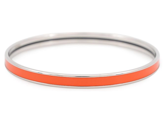 Hermès Hermes Armreif aus orangefarbenem Emaille - Ansicht 2