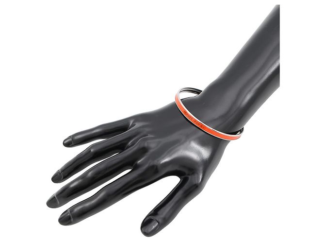 Hermès Hermes Armreif aus orangefarbenem Emaille - Ansicht 4